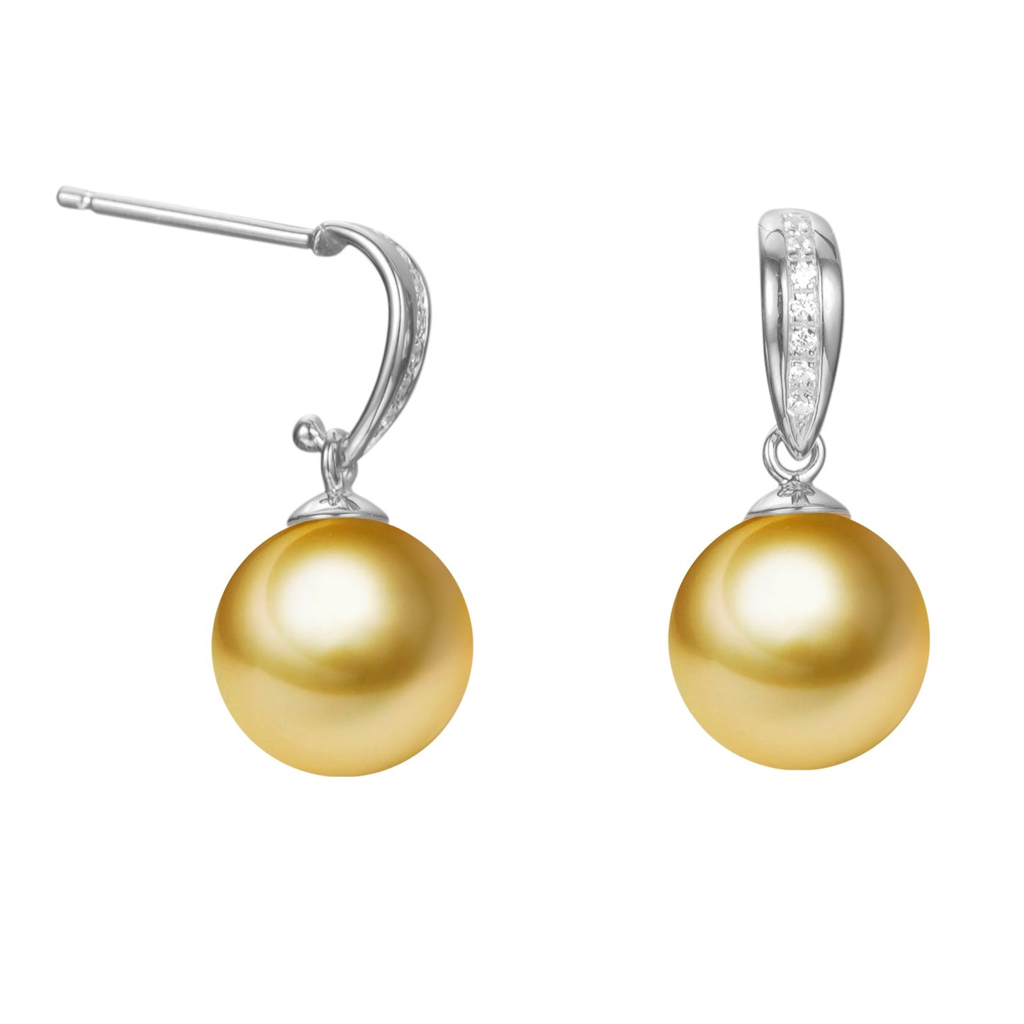 G18k Diamonds Latch Pearl Earrings