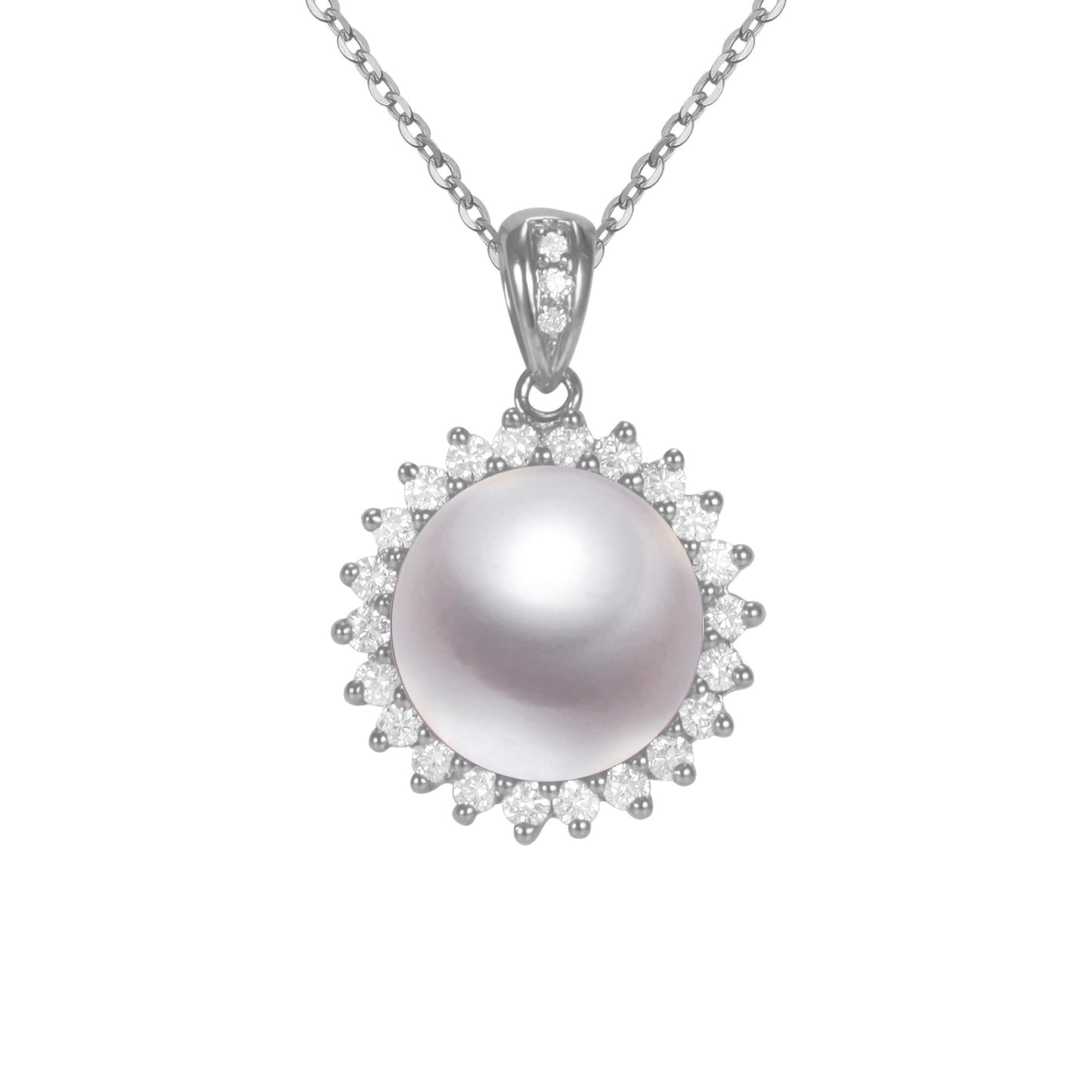 G18k Sunshine and Diamonds Pearl Pendant (Large Size)