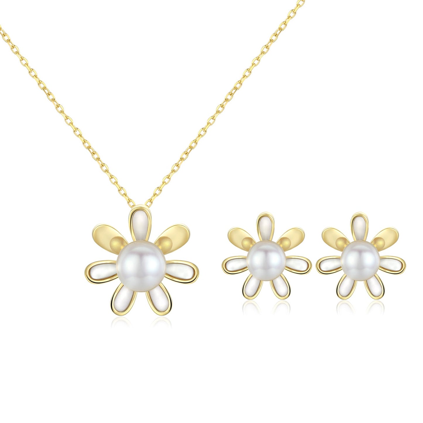 Llittle Daisy Edison Pearl Necklace & Earrings Gift Set