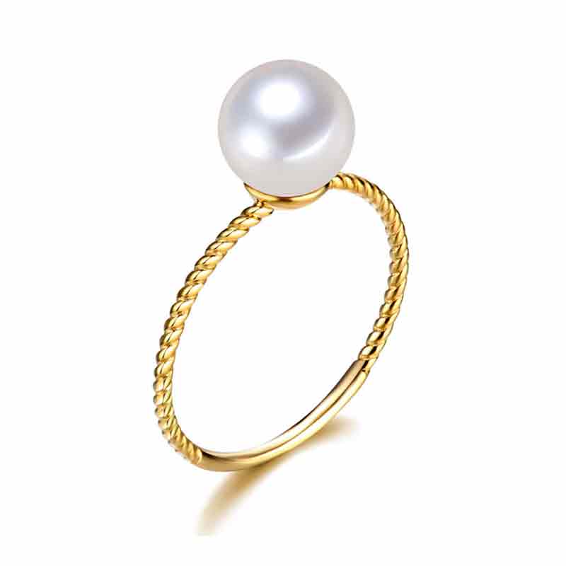 GOLDEN CIRCLE PEARL RING - Timeless Pearl