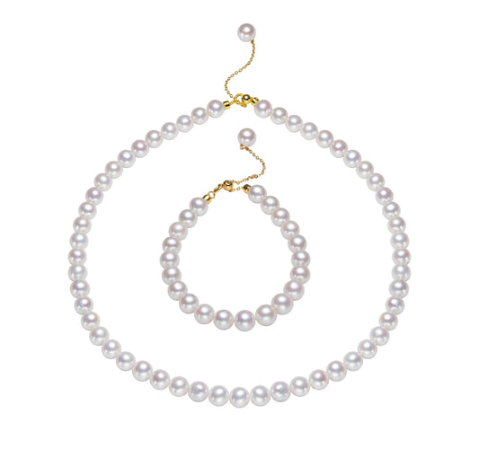 Edison Pearl Full Pearls Necklace & Bracelet Gift Set