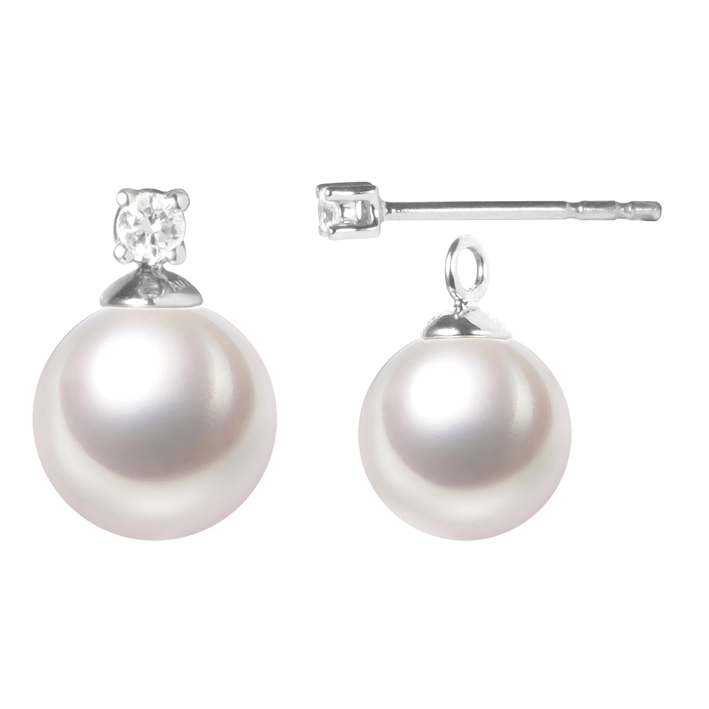 G18k Diamonds 2-in-1 Edison Pearl Studs Earrings
