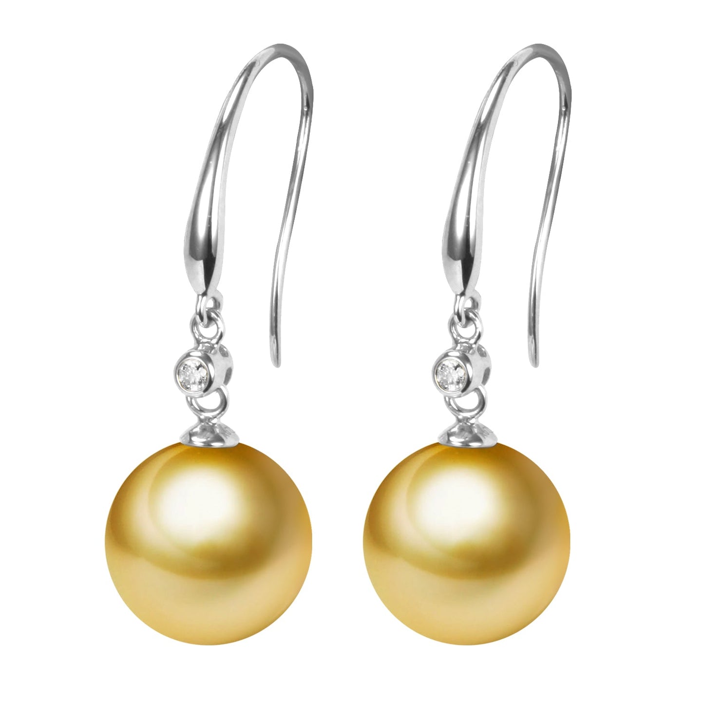 G18K Diamonds City Style Pearl Earrings