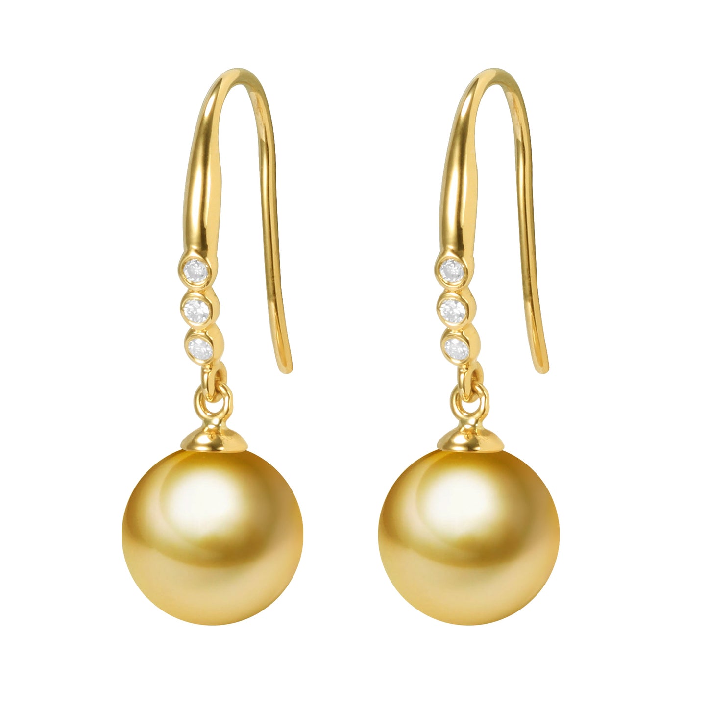 G18K Diamonds City Style Pearl Earrings