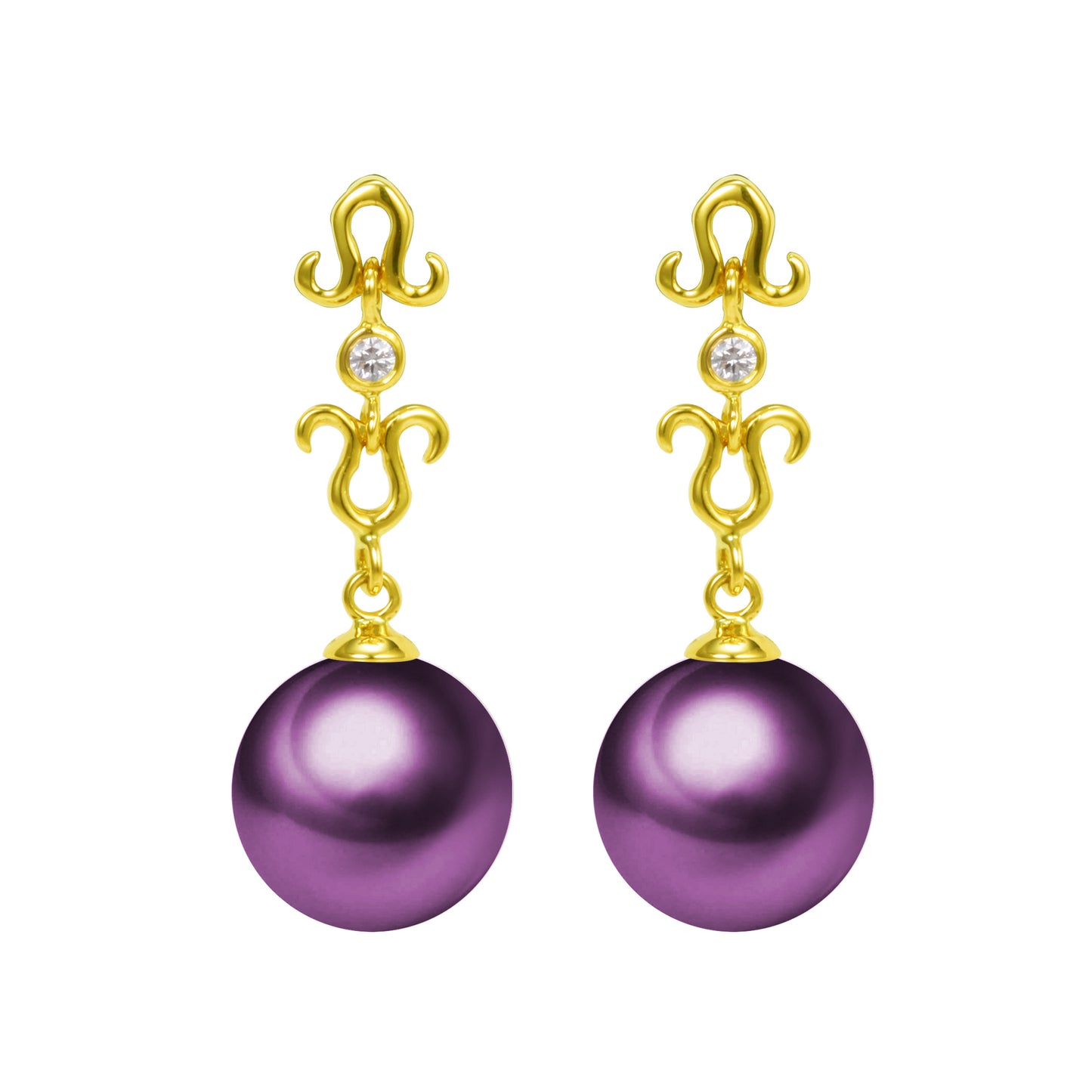 G18k Diamonds Le fleur Pearl Earrings
