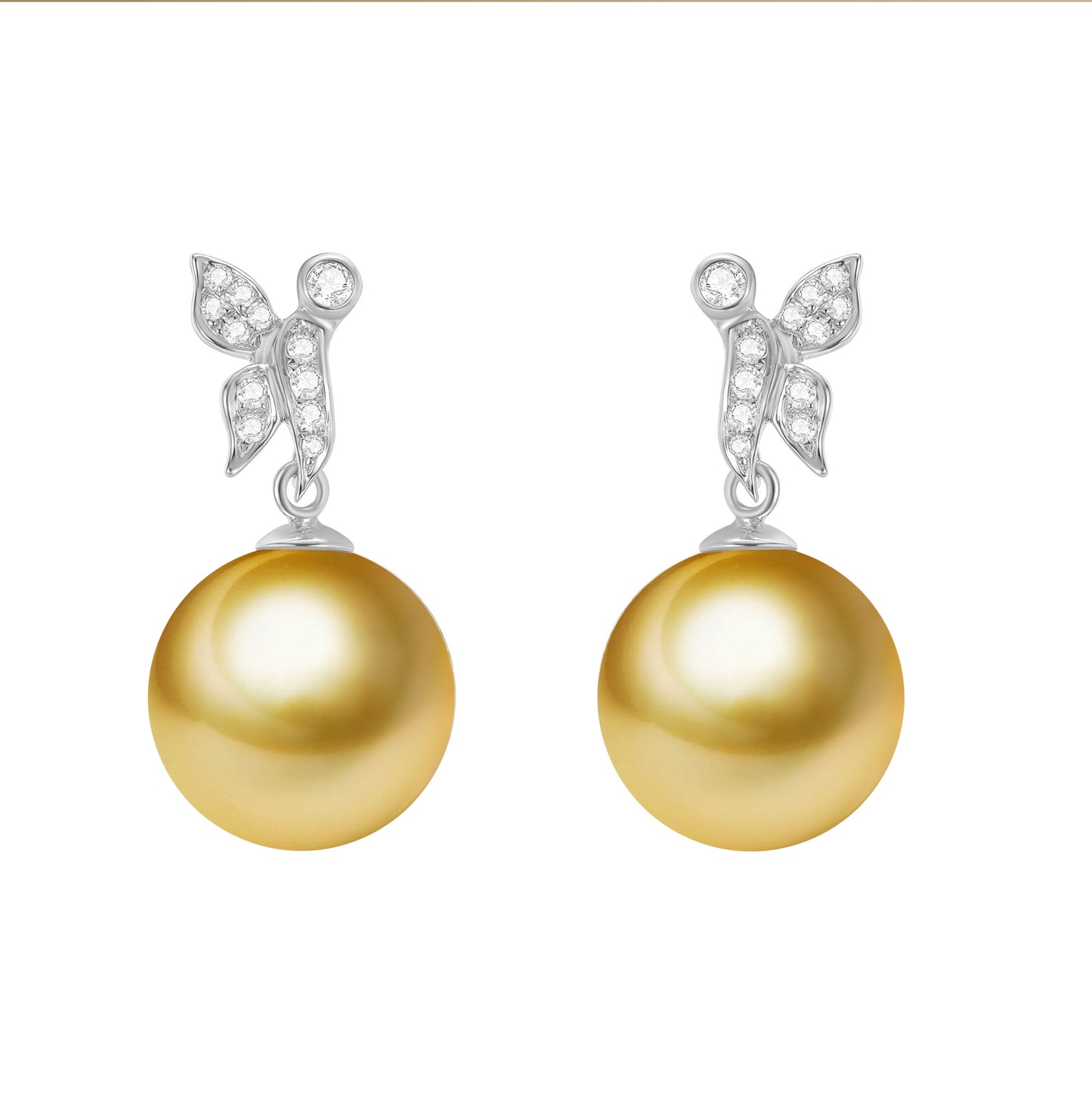 G18k Diamonds Fly Away Edison Pearl Earrings