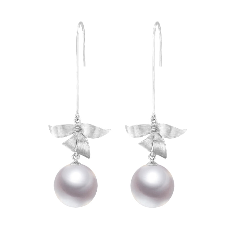 G18k Floral Design Edison Pearl Earrings