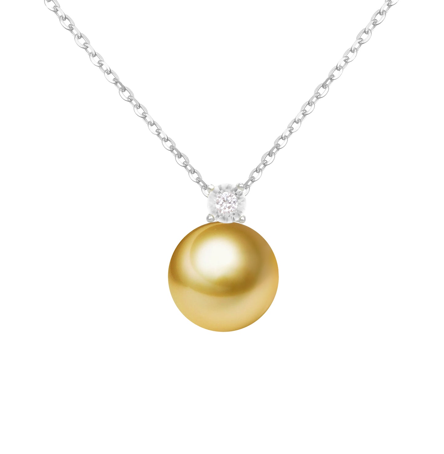 G18k Oversized Pearl and Diamonds Pendant