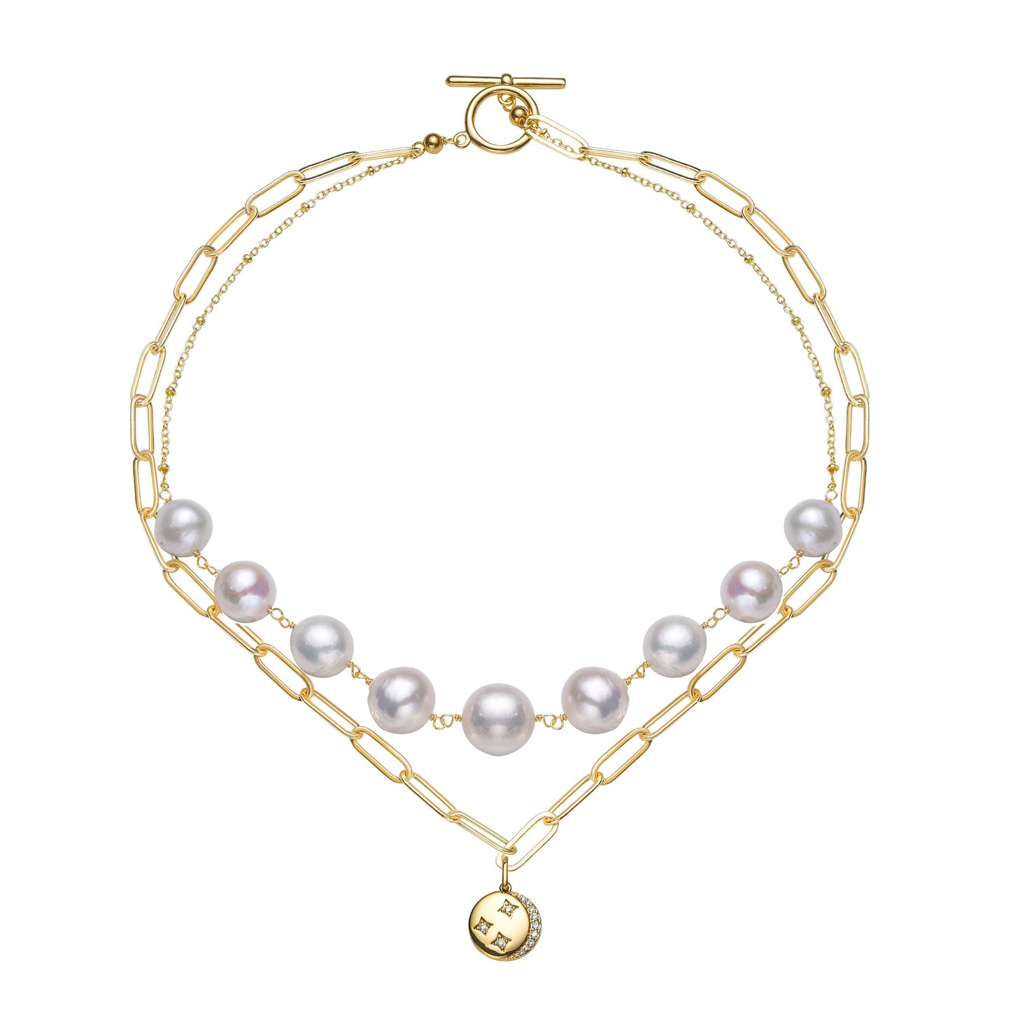 Contemporary Double Layers Pearl Necklace