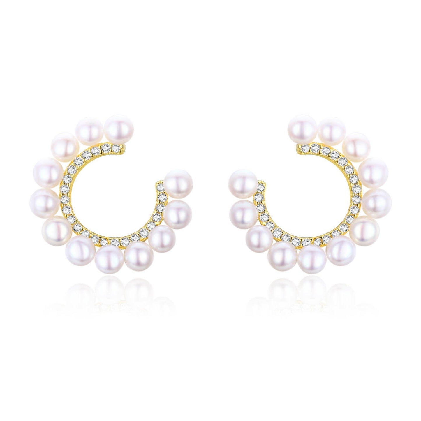 Open Hoop Pearl Earring Studs