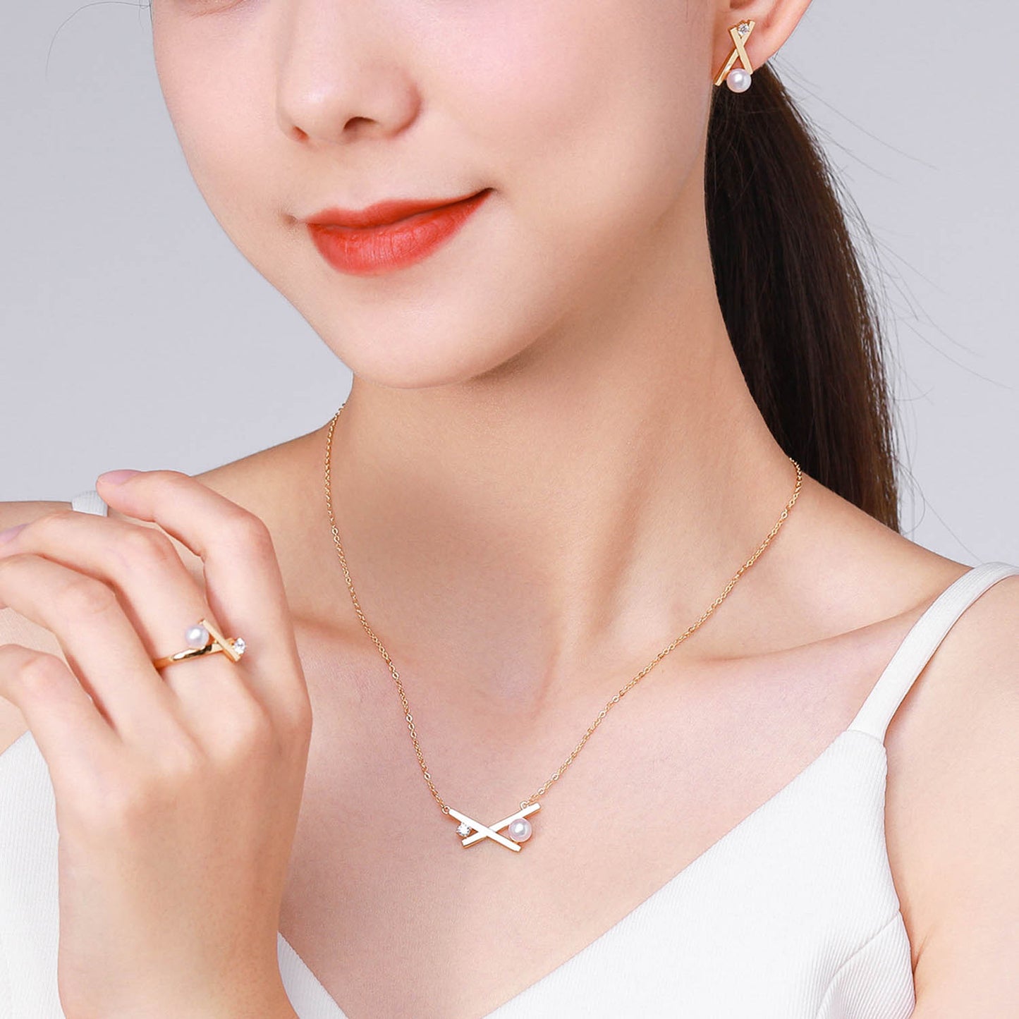 Matchstick Pearl Necklace