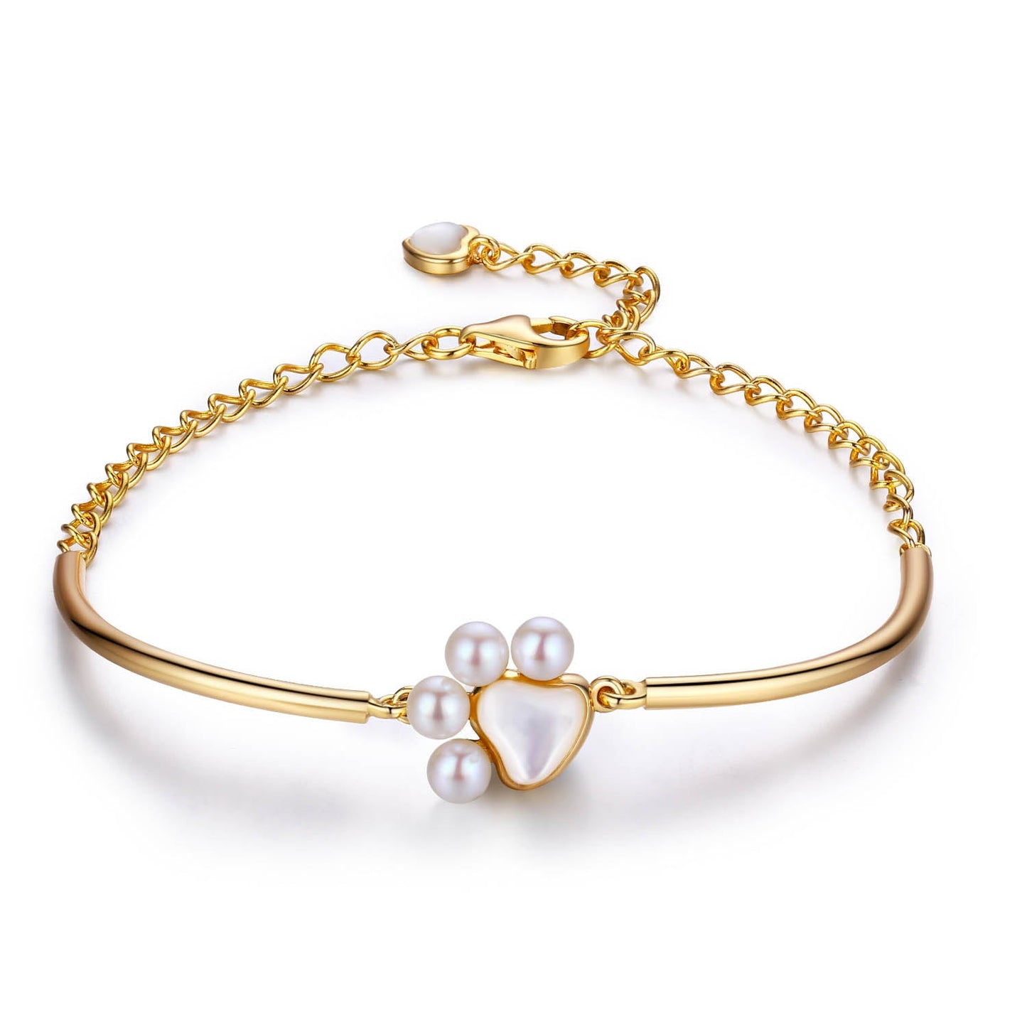 G14K Little Paw Freshwater Pearl Bracelet