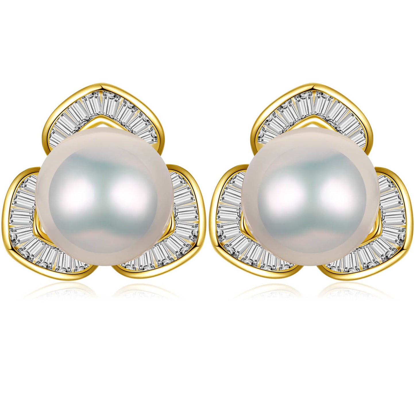 Mariposa Lily Pearl Studs Earrings