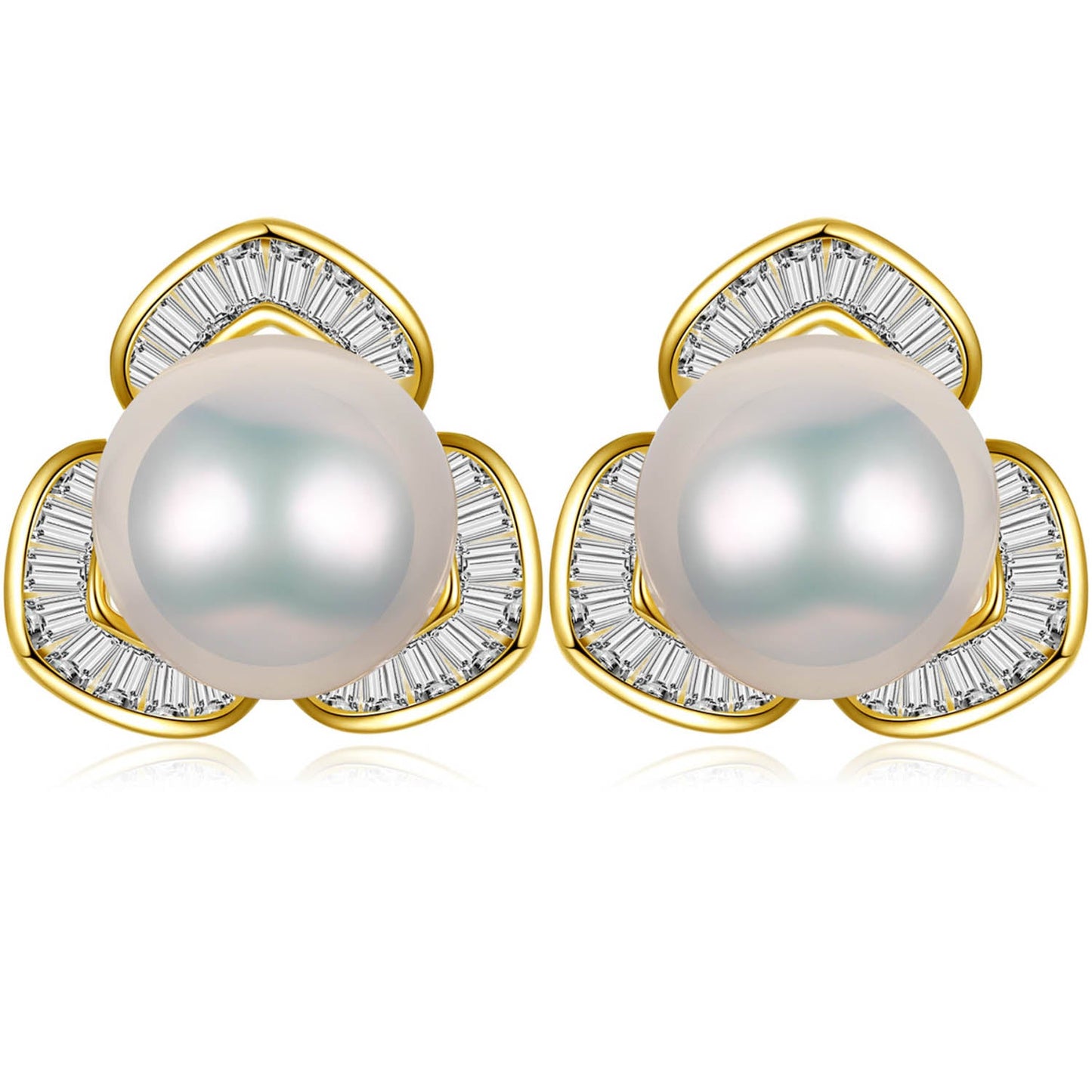 Mariposa Lily Pearl Studs Earrings