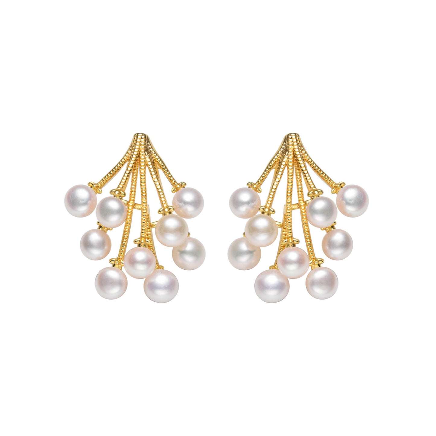 Pearl Amaranth Flower Studs Earrings