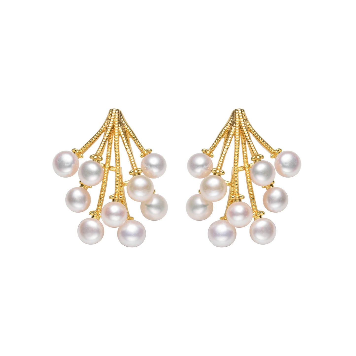 Pearl Amaranth Flower Studs Earrings