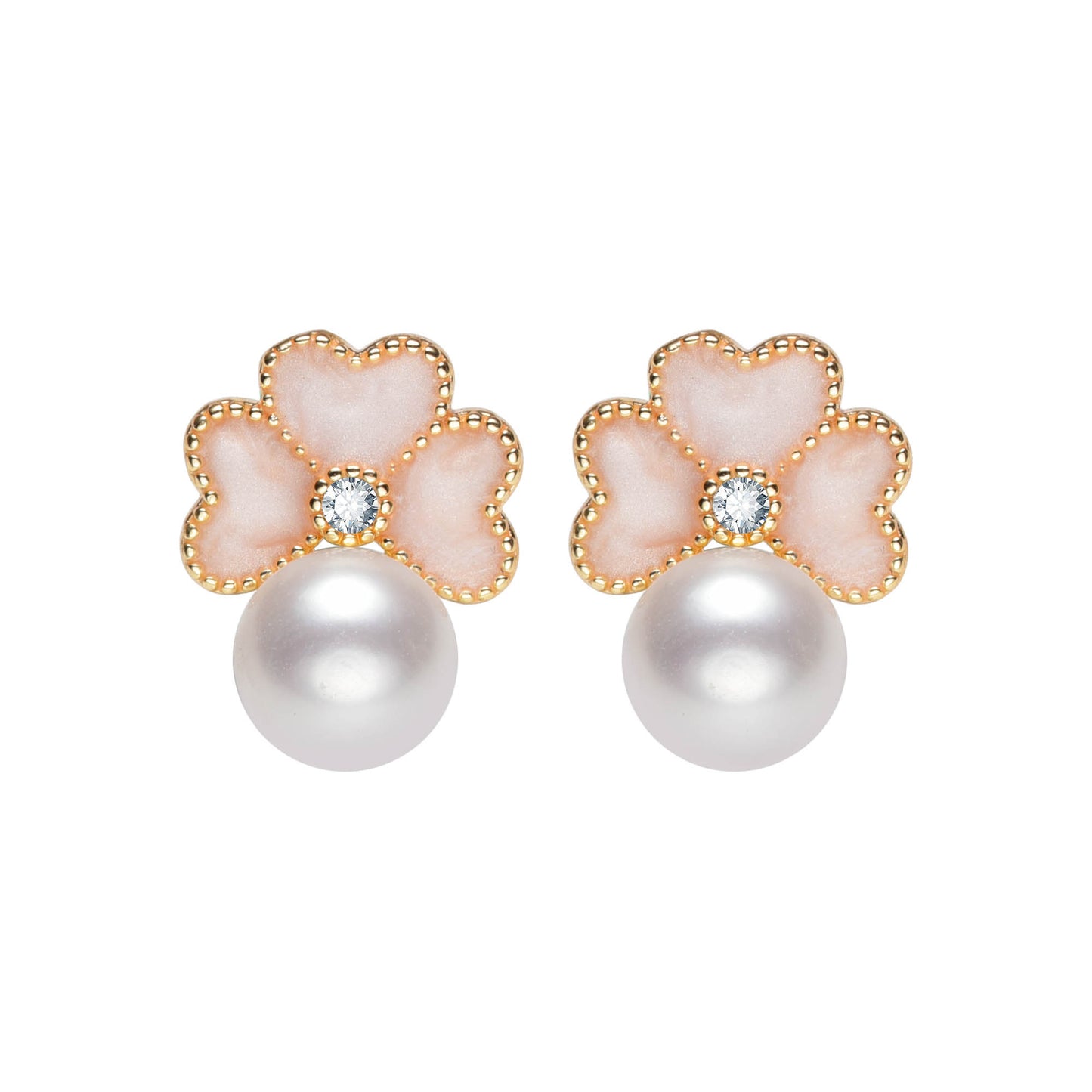 Cherry Blossom Pearl Studs Earrings