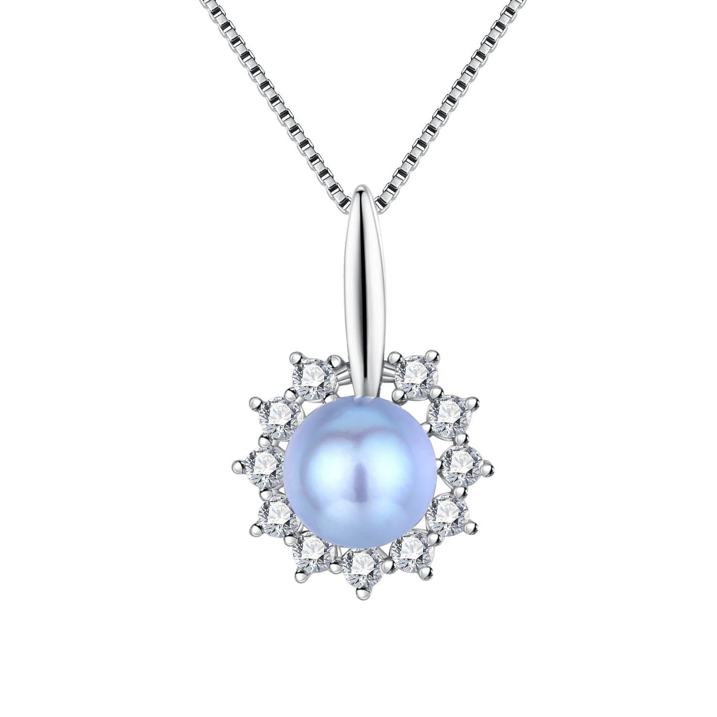 Elegant Blue Akoya Pearl Necklace