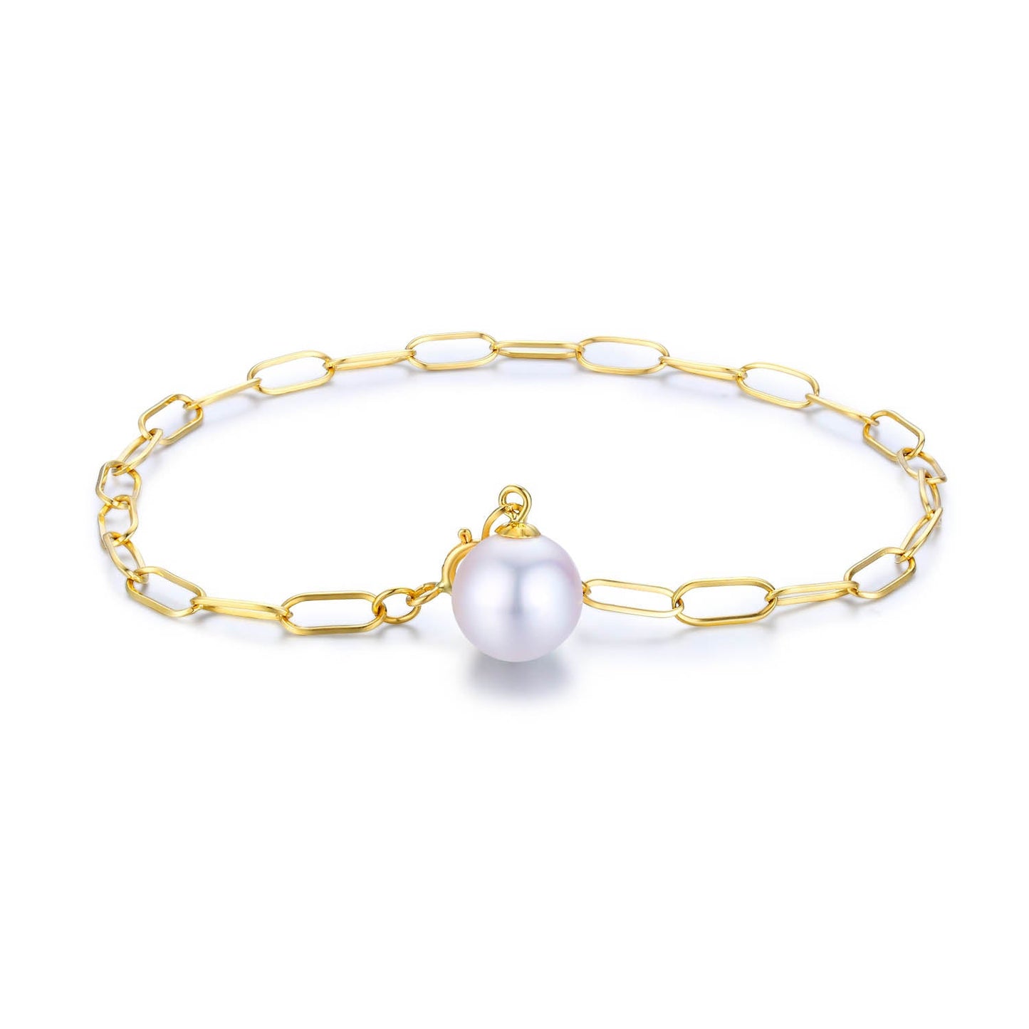 G18k Large Link Edison Pearl Bracelet