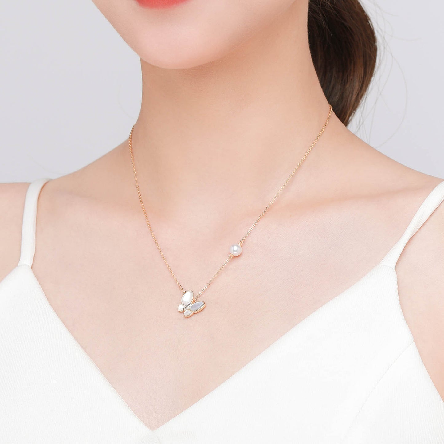 Playful Butterfly Edison Pearl Necklace