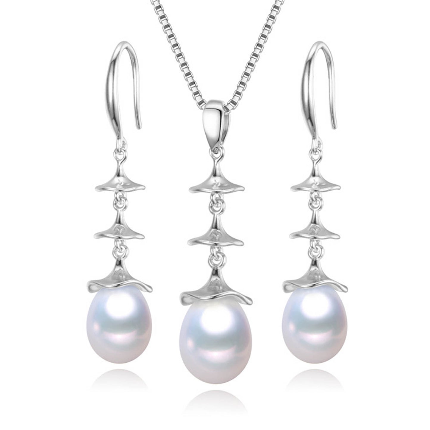 Ripples Pearl Earrings & Necklace Gift Set