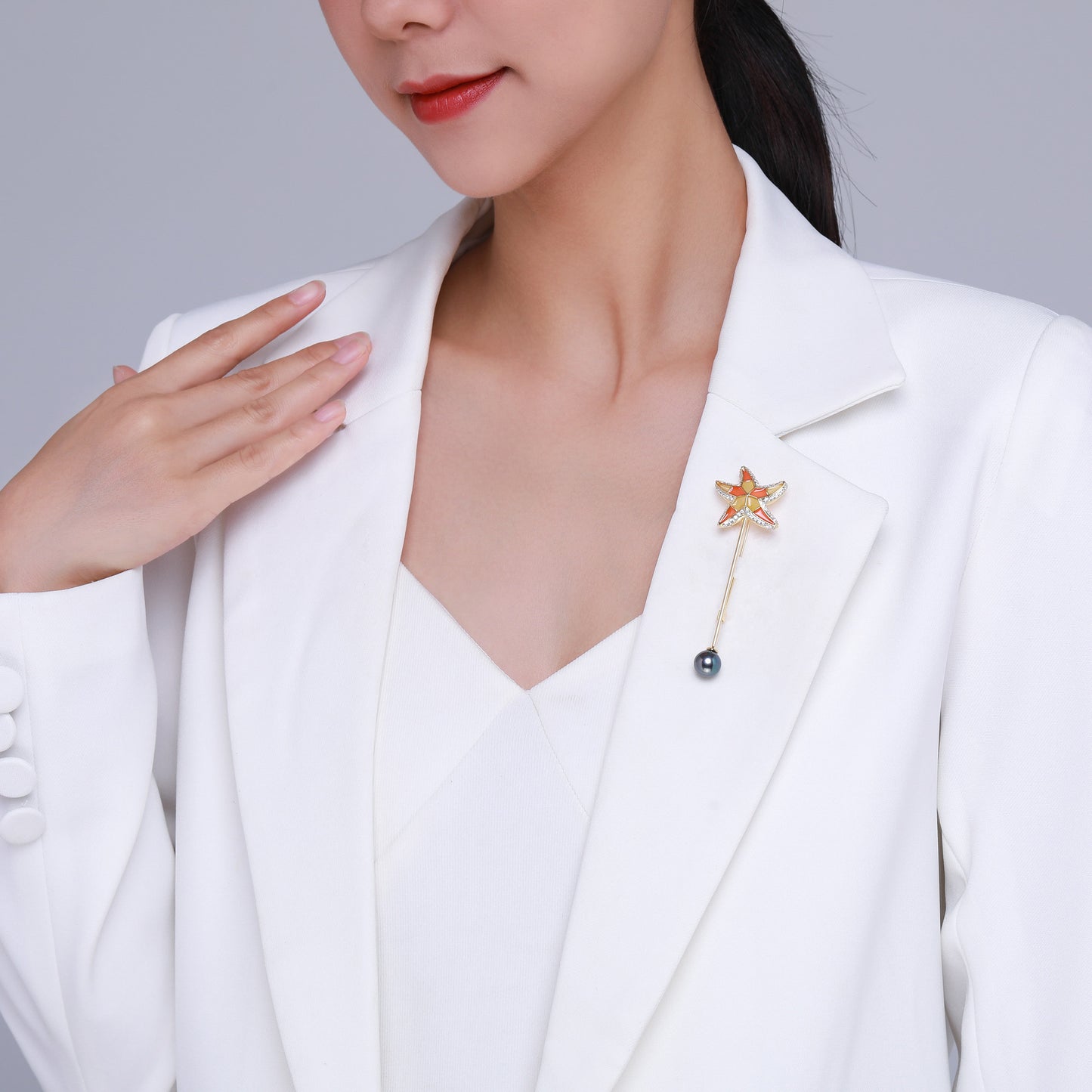 Starfish Edison Pearl Pin