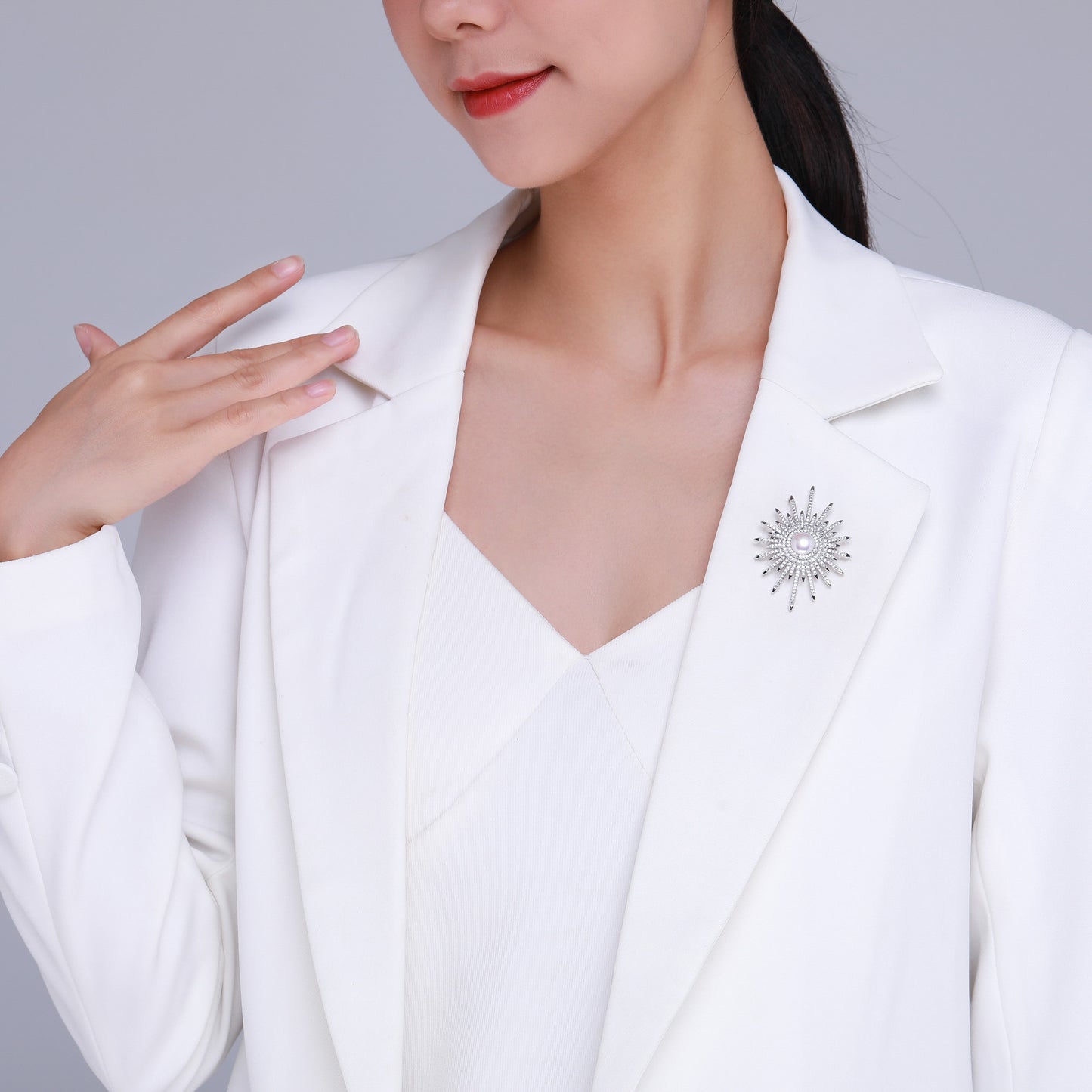 Winter Sun Pearl Brooch