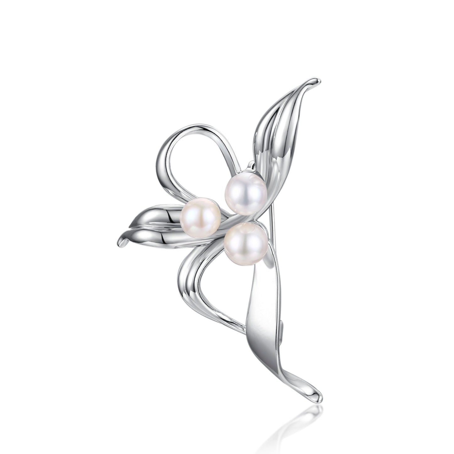 Abstract Pearl Brooch