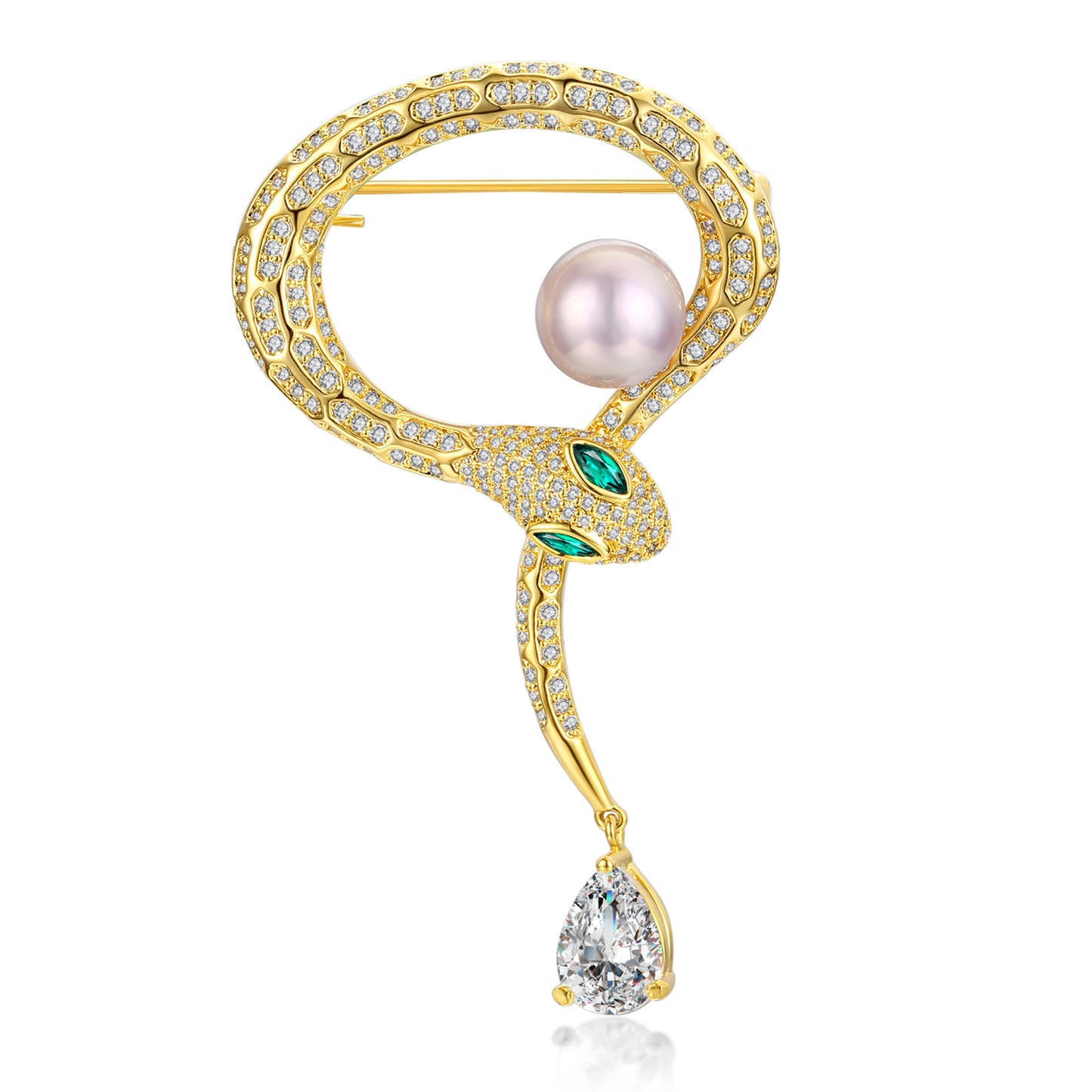 Snake Charmer Edison Pearl Brooch
