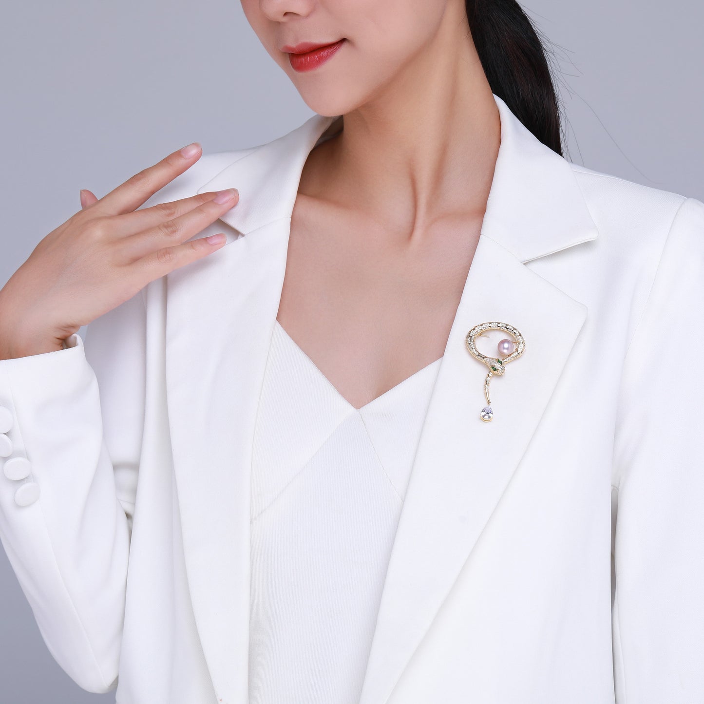 Snake Charmer Edison Pearl Brooch