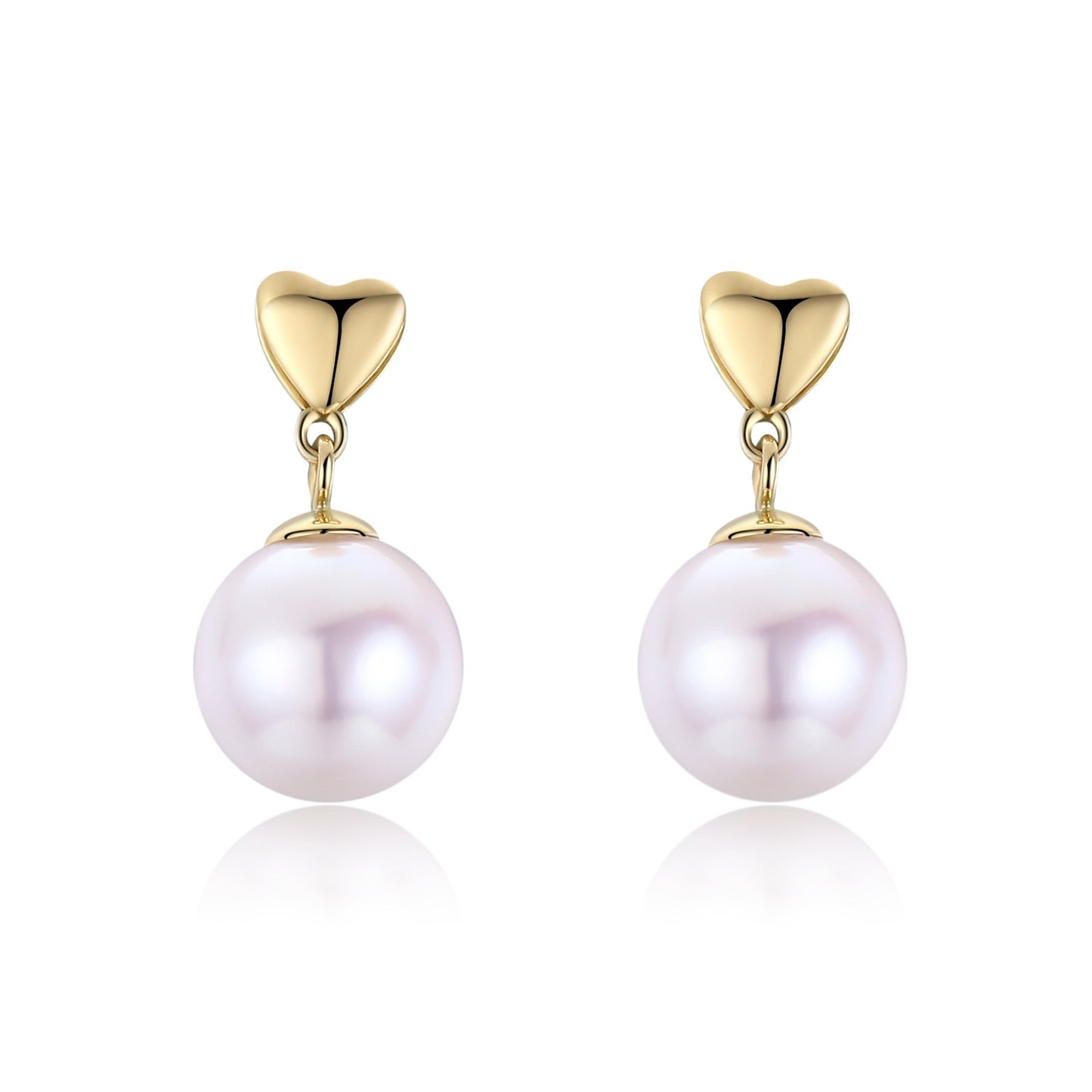 G18k Heart Post Edison Pearl Earrings