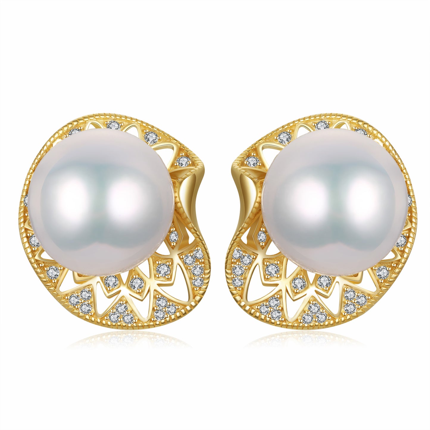 Lilypad Edison Pearl Earrings & Necklace Set