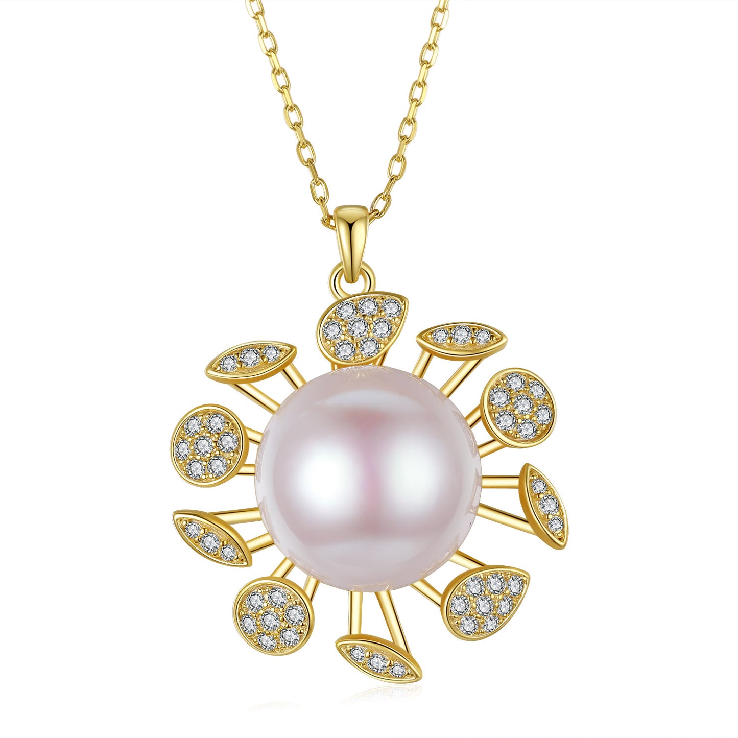 Sunflower Edison Pearl Earrings & Necklace Set