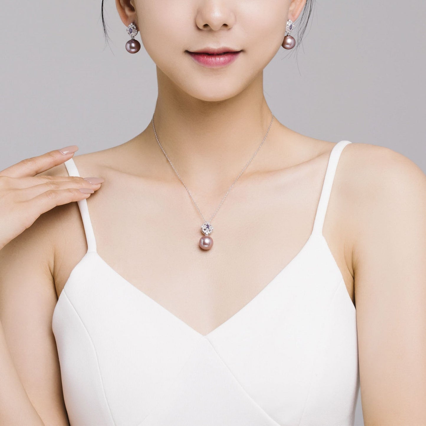 Victorian Mirror Bronze Purple Edison Pearl Earrings