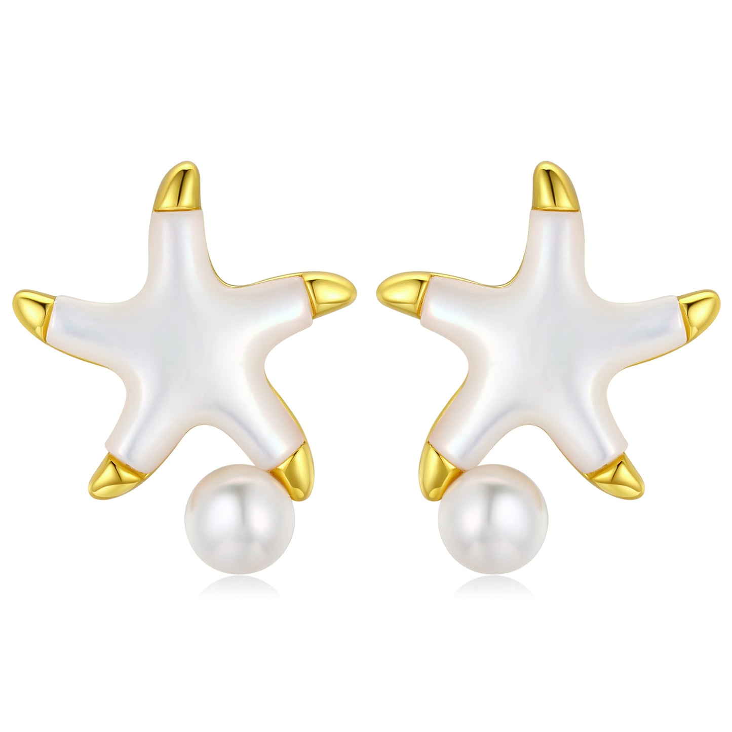 Starfish Edison Pearl Studs Earrings