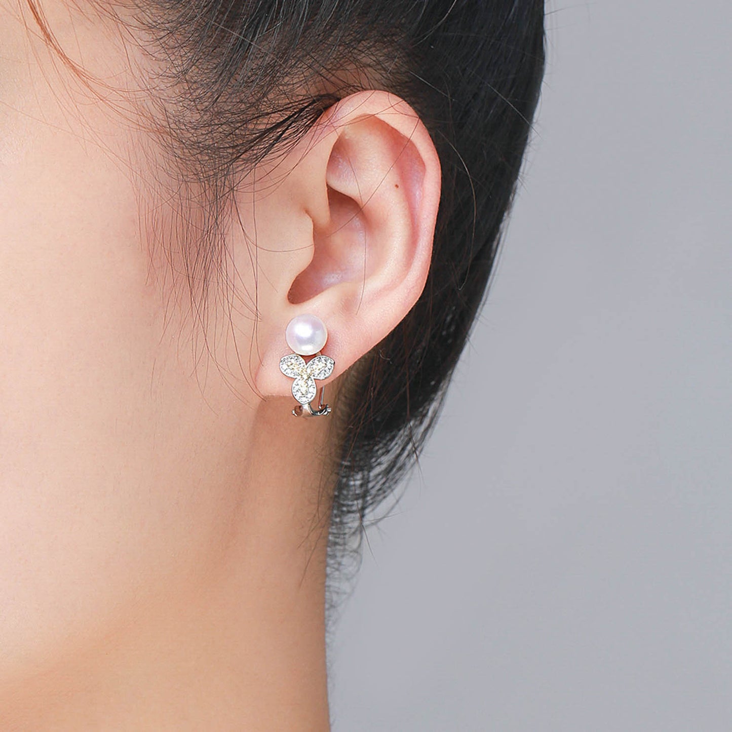 Primrose and Pearl Clip-On Earrings