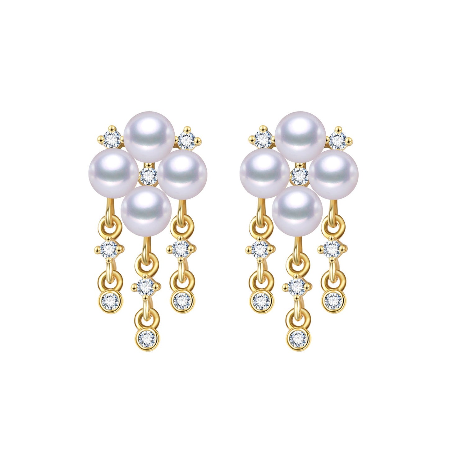 Sparkling Dangling Pearl Earrings