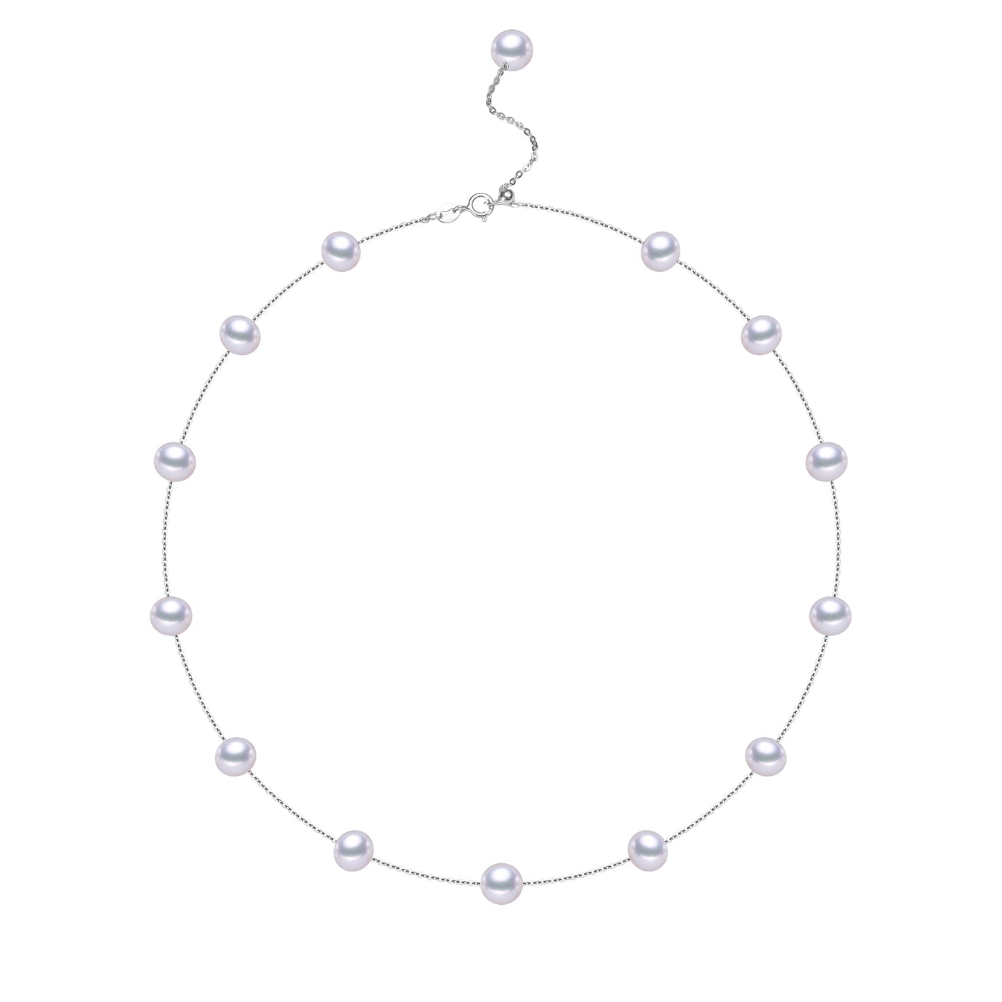 Silver Tin Cup Pearl Necklace