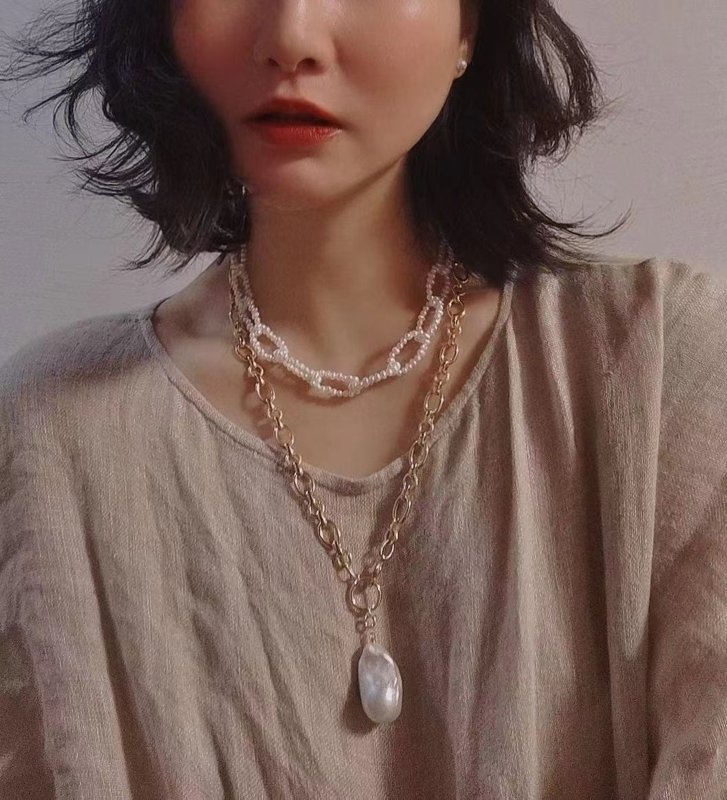 Modern Queen Baroque Pearl Necklace