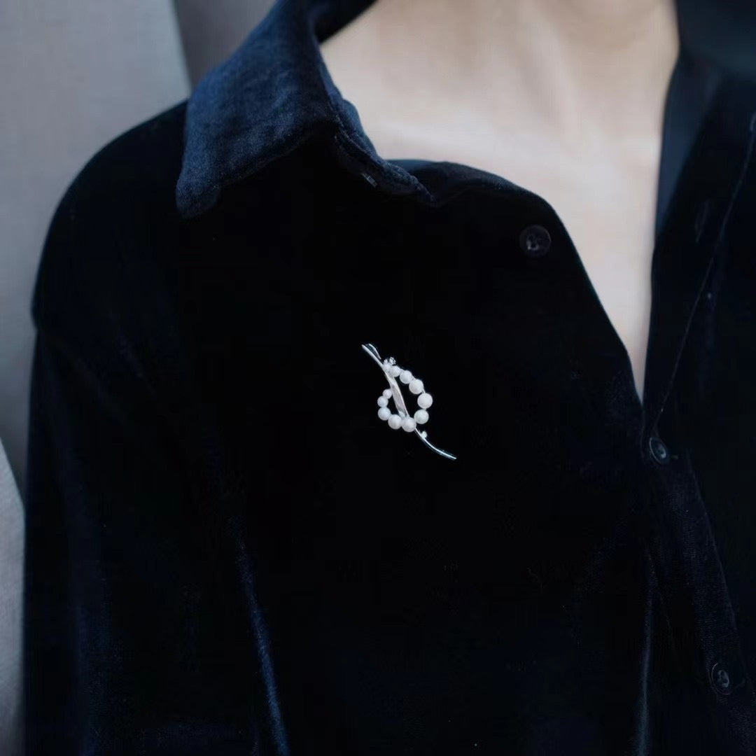 Golden Musical Note Melody Of Life Freshwater Pearl Brooch