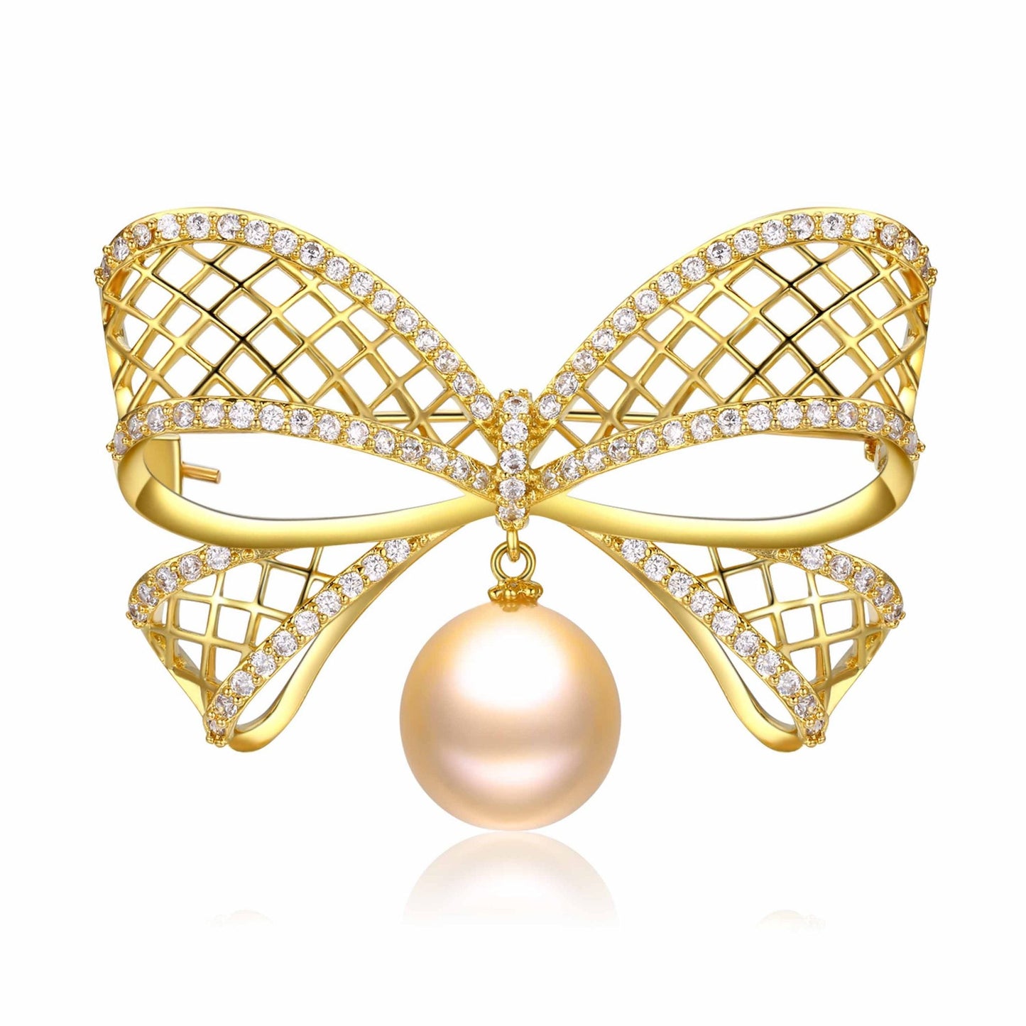 GOLD RIBBON EDISON PEARL BROOCH - Timeless Pearl