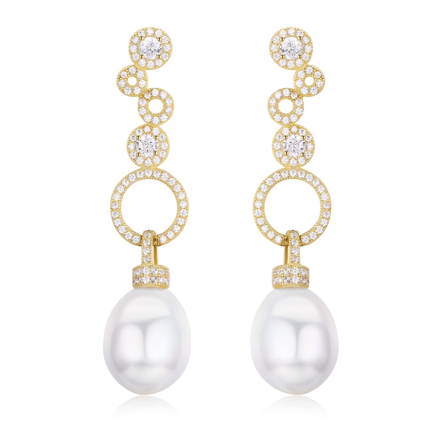 Golden Circles Edison Pearl Earrings - Timeless Pearl