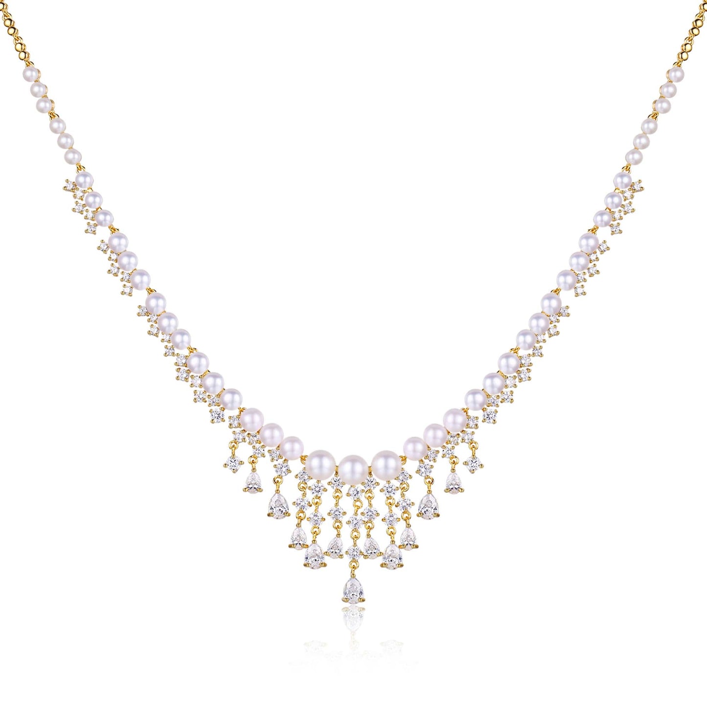 Frozen Queen Pearl Earrings Necklace Set - Timeless Pearl