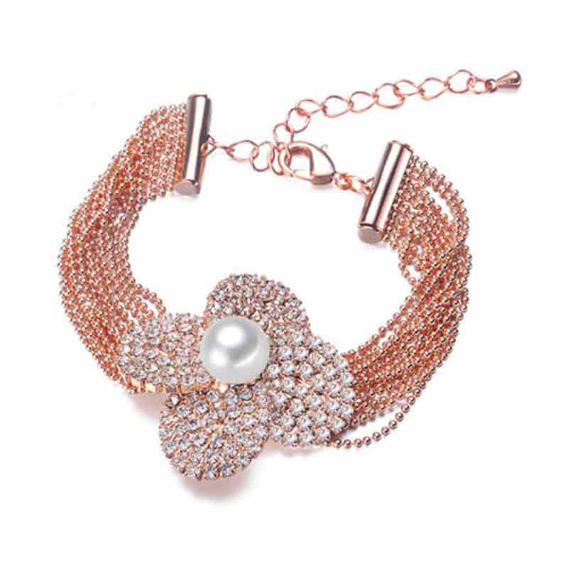 GOLDEN FLOWER PEARL BRACELET - Timeless Pearl