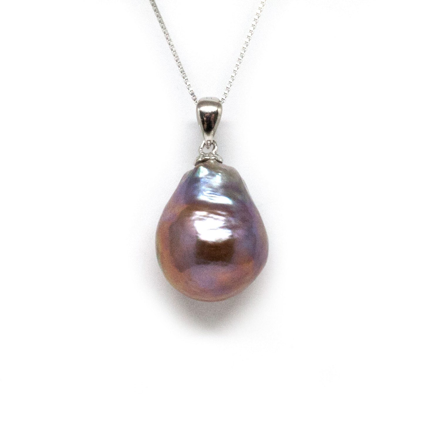 SILVER GIANT PEACOCK BAROQUE PEARL NECKLACE - Timeless Pearl