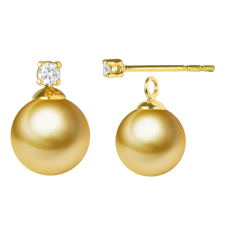 G18k Diamonds 2-in-1 Edison Pearl Studs Earrings