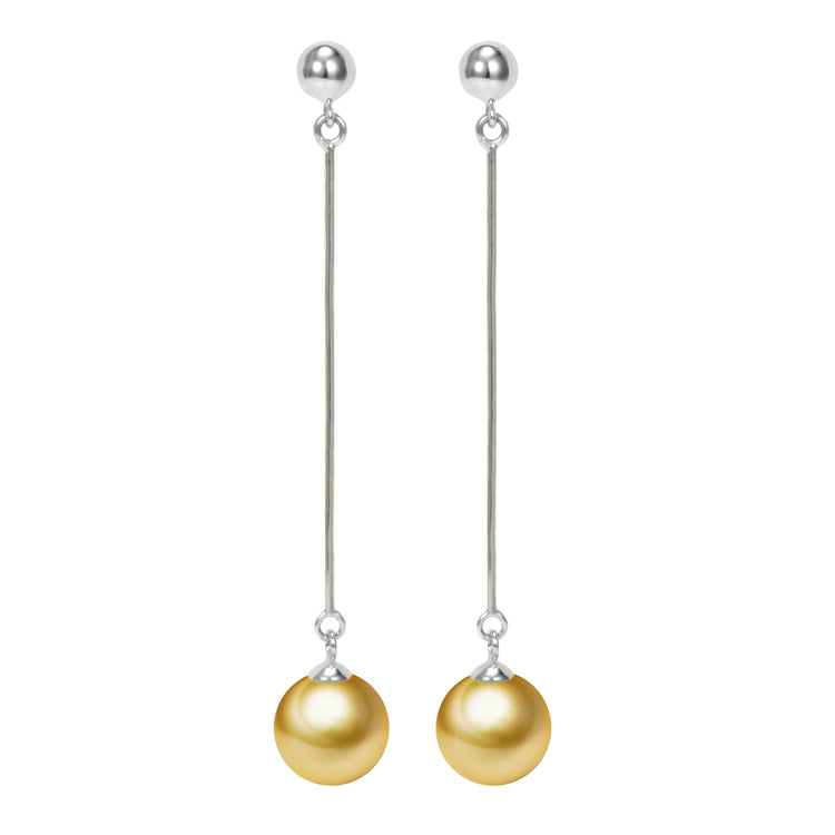 G18k Industrial Drop Pearl Earrings