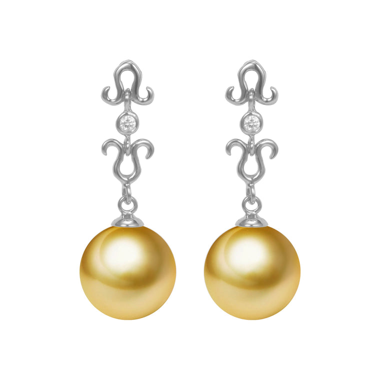 G18k Diamonds Le fleur Pearl Earrings