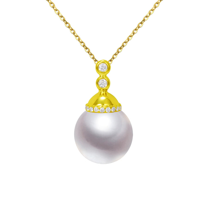 G18k Diamonds Infinity Love Pearl Pendant