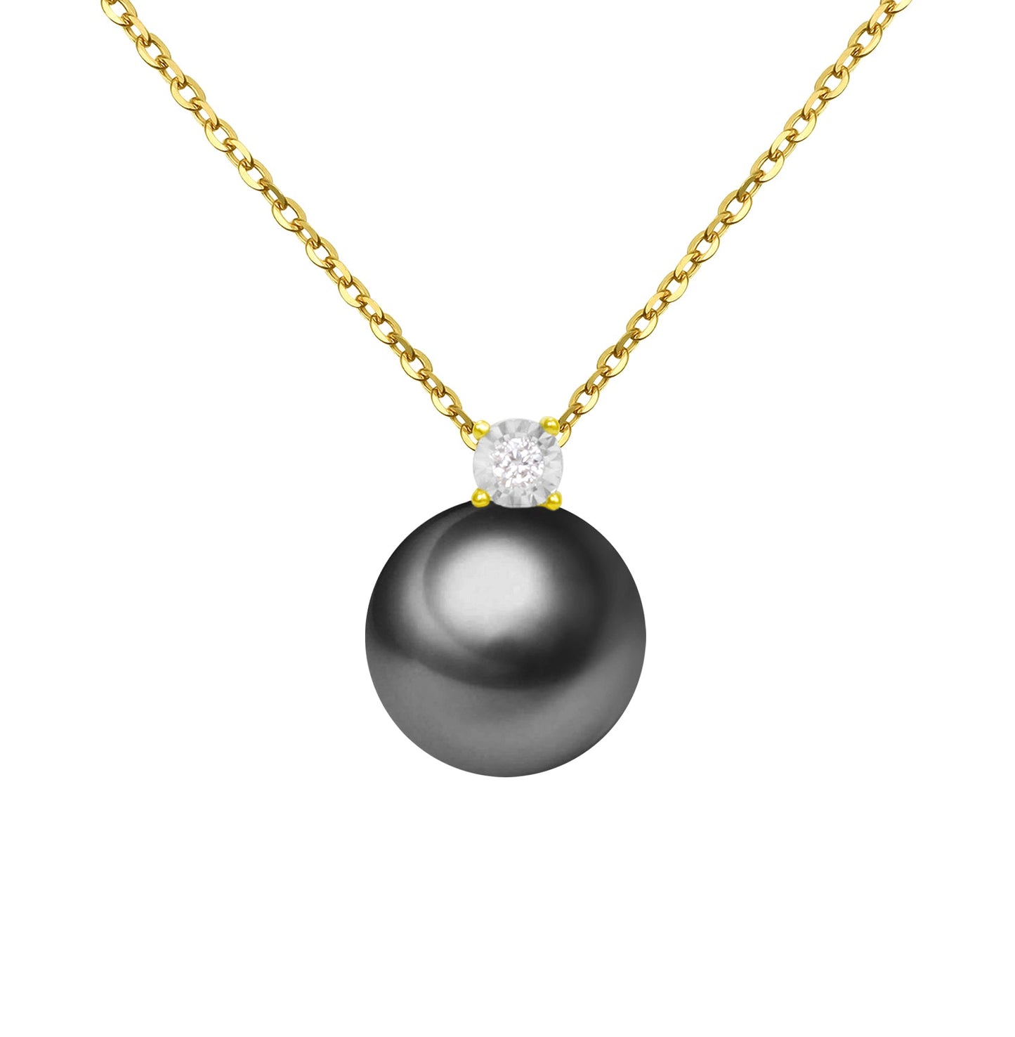 G18k Oversized Pearl and Diamonds Pendant